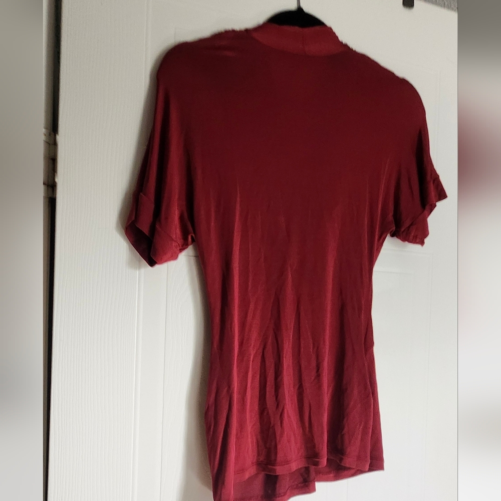 BCBGeneration Deep Red Ruched Blouse - Picture 10 of 11